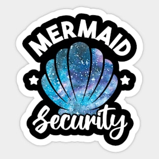 Mermaid Security Seashell Mermaid Squad Birthday Party Sticker